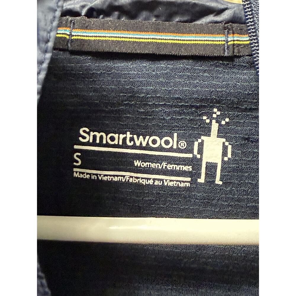 Smartwool Womens Small Blue Merino Sport Ultra Light Hoodie Jacket Full Zip - Picture 4 of 4
